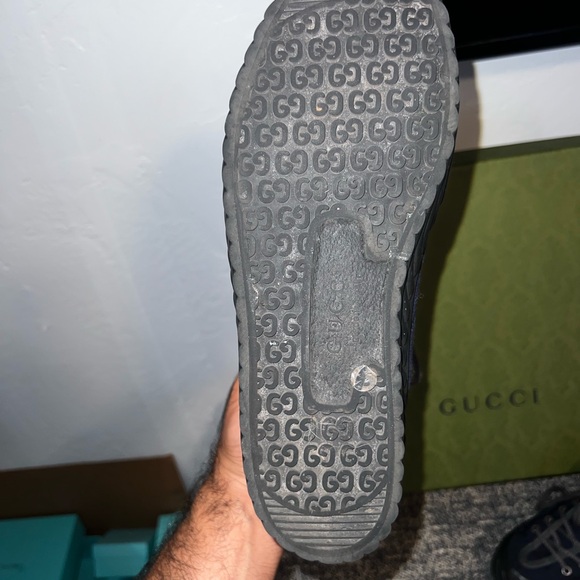 Gucci Blue Canvas Sneakers Sleek Design - Picture 4 of 4
